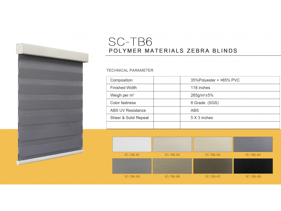 Polymer Materials Zebra Blinds SC-TB6